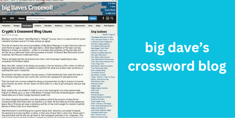 big dave’s crossword blog